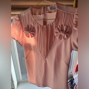 RED Valentino Peachy-Pink Detailed Formal Top, size S